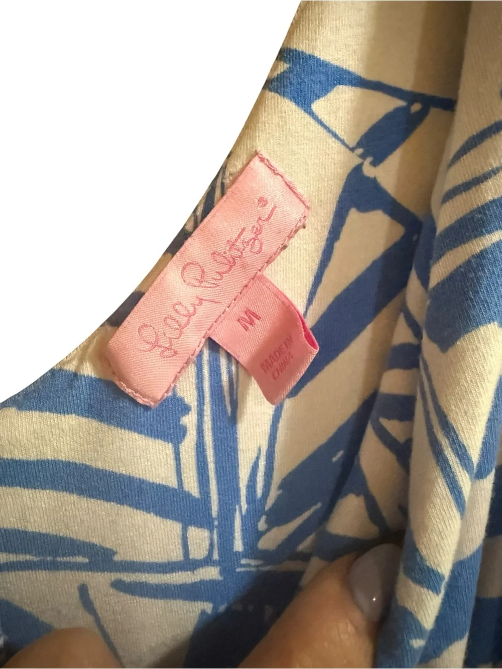 Lilly Pulitzer Blue White Abstract Print Maxi Dress Medium